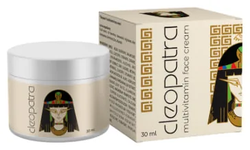 Cleopatra multivitaminli yüz kremi, 30 ml kavanoz ve Mısır motifli kutu