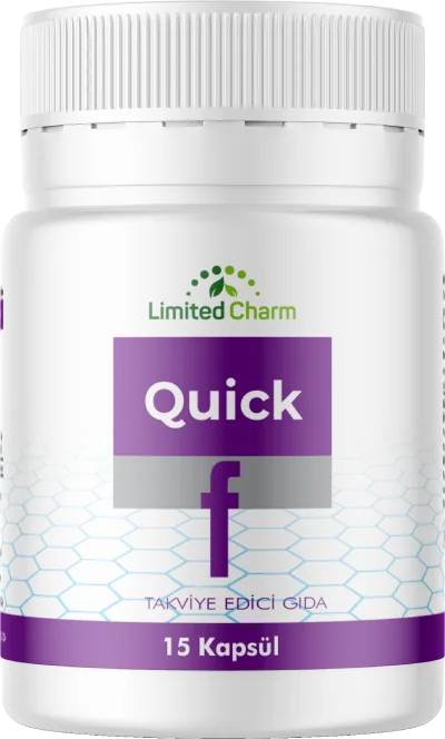 Quick Fit (Quick f) 15 kapsüllük beyaz ve mor kavanoz
